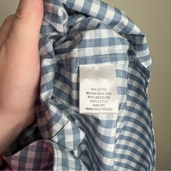 UNTUCKit Women’s Blue Checkered Shirt Size 0 - Picture 4 of 5